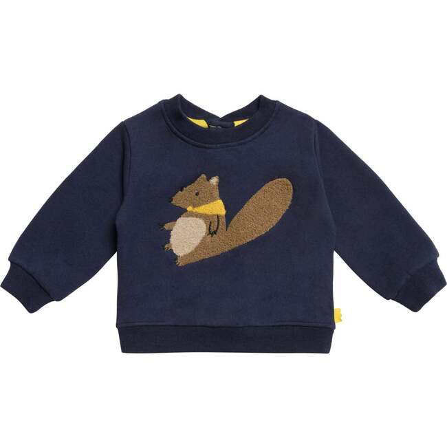 Squirrel Baby Sweatshirt, Navy and Brown