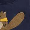 Squirrel Baby Sweatshirt, Navy and Brown - Sweatshirts - 2