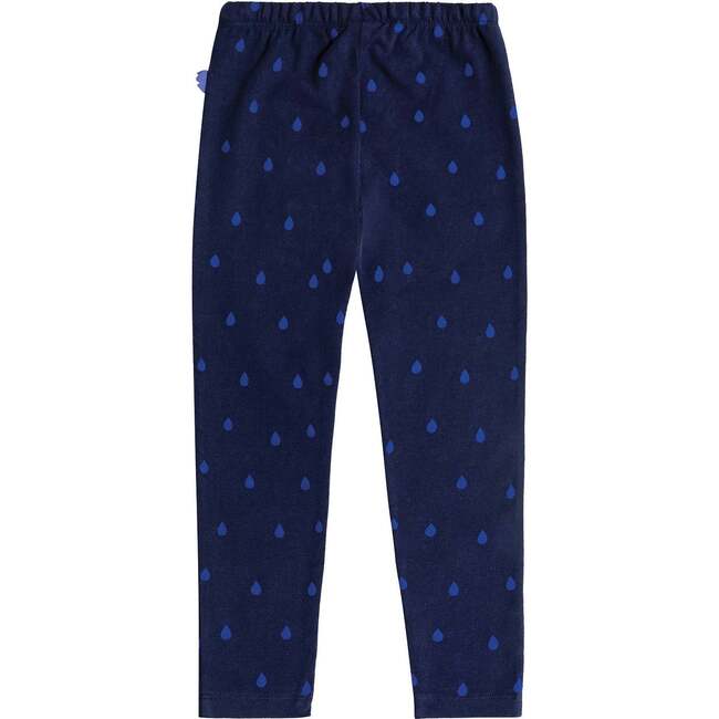 Raindrops Kid Leggings, Navy and Peri - Leggings - 3