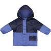 Colorblock Kid Raincoat, Peri Blue Navy - Raincoats - 1 - thumbnail