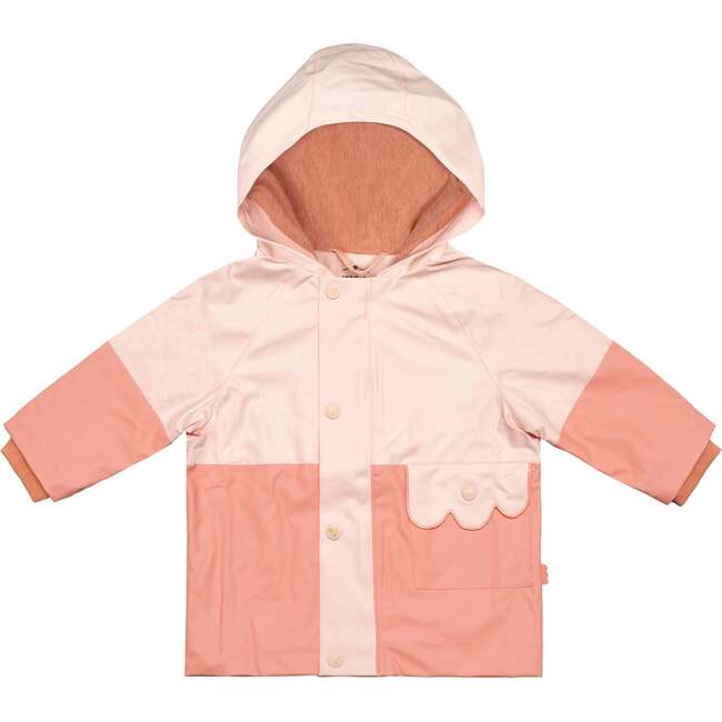 Colorblock Baby Raincoat, Soft Pink Terracoral