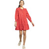 Womens Kalani Dress, Tiny Red Roses - Dresses - 1 - thumbnail