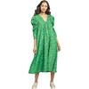 Womens Tally Dress, Green Flower Toss - Dresses - 1 - thumbnail