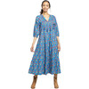 Womens Indira Dress, Blue Dandelion - Dresses - 1 - thumbnail