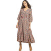 Womens Indira Dress, Mauveglow Vine Floral - Dresses - 1 - thumbnail