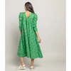 Womens Tally Dress, Green Flower Toss - Dresses - 3
