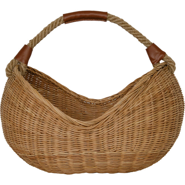 Rattan Half Moon Basket, Natural