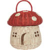 Rattan Mushroom Basket, Red - Easter Baskets - 1 - thumbnail