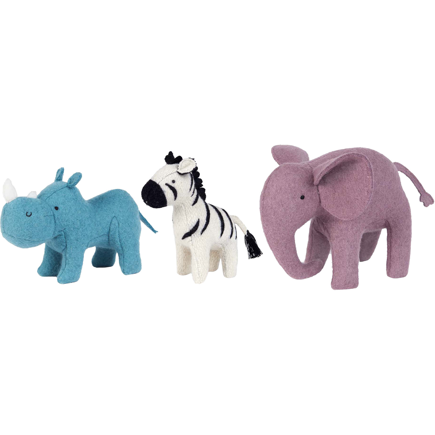 Holdie 3-Friends Animal Toy Set, Safari (Set Of 3) - Dolls - 1