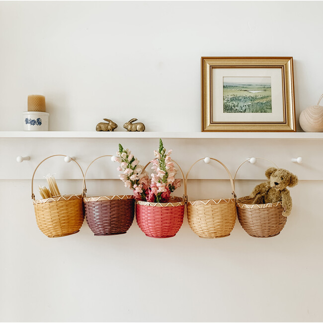 Blossom Small Bamboo Basket, Berry - Easter Baskets - 2