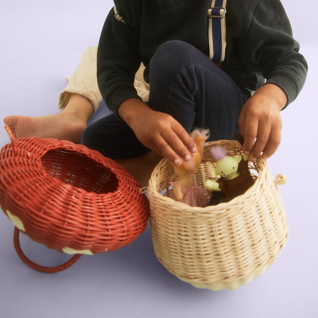 Rattan Mushroom Basket, Red - Easter Baskets - 6