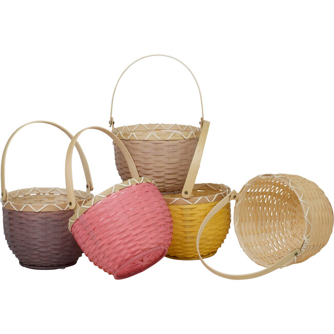 Blossom Small Bamboo Basket, Nude - Easter Baskets - 9