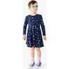 Long Sleeve Twirly Dress In Confetti Dots, Navy Confetti Dot - Dresses - 2