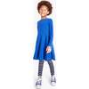 Long Sleeve Twirly Dress In Mini Stripe, Blueberry Cobalt Stripe - Dresses - 2