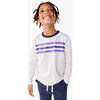 Long Sleeve Banner Tee, Ivory Banner Stripe - T-Shirts - 2