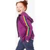 Kids Zip Hoodie With Rainbow Trim, Boysenberry - Jackets - 2