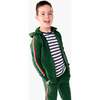 Kids Zip Hoodie With Rainbow Trim, Evergreen - Jackets - 2