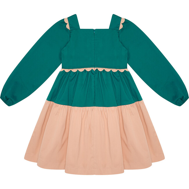 Queen Scallop  Dress, Peacock & Rose Quartz - Dresses - 3