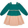 Queen Scallop  Dress, Peacock & Rose Quartz - Dresses - 3