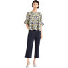 Women's Sol Print Top in Blue Floral Print - Blouses - 1 - thumbnail