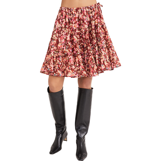 Women's Hill Print Skirt in Terracotta Floral Print