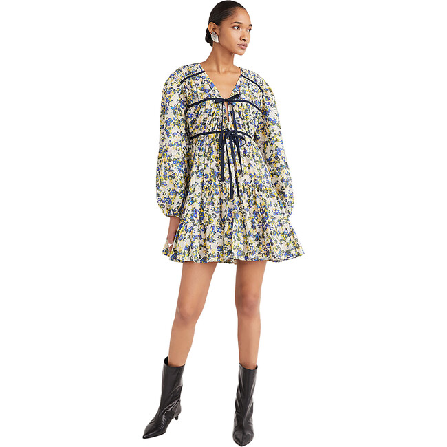 Women's Lasse Print Dress in Blue Floral Print
