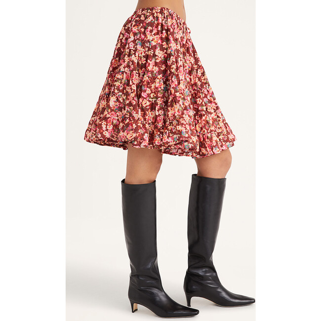 Women's Hill Print Skirt in Terracotta Floral Print - Skirts - 2