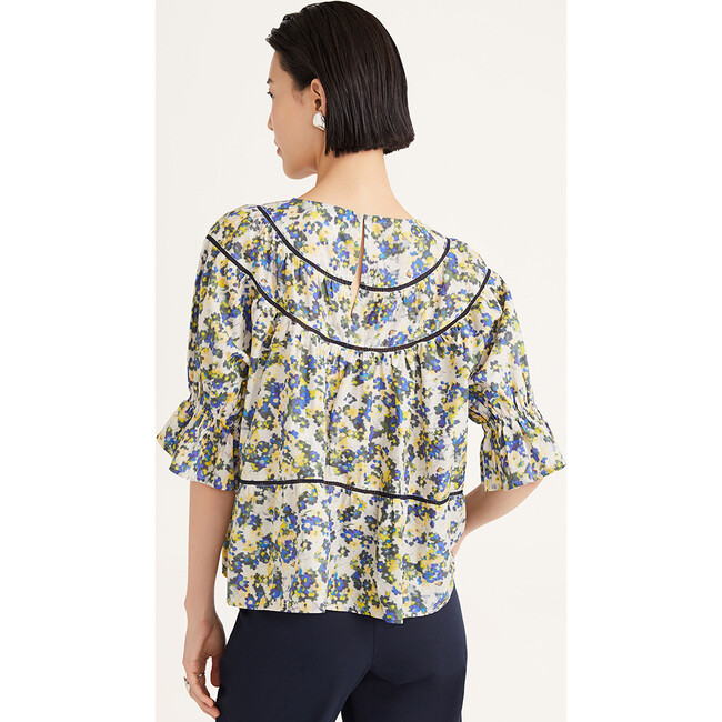 Women's Sol Print Top in Blue Floral Print - Blouses - 3