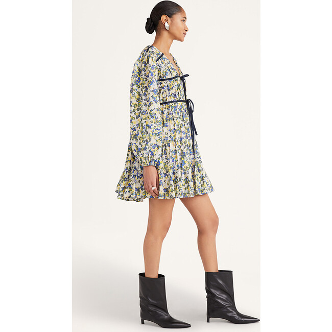 Women's Lasse Print Dress in Blue Floral Print - Dresses - 2