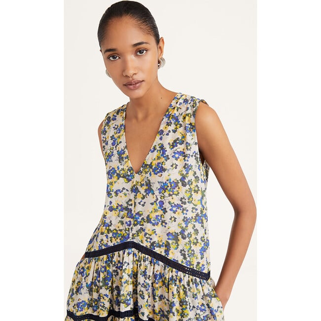 Women's Wallis Print Dress in Blue Floral Print - Merlette Dresses |  Maisonette