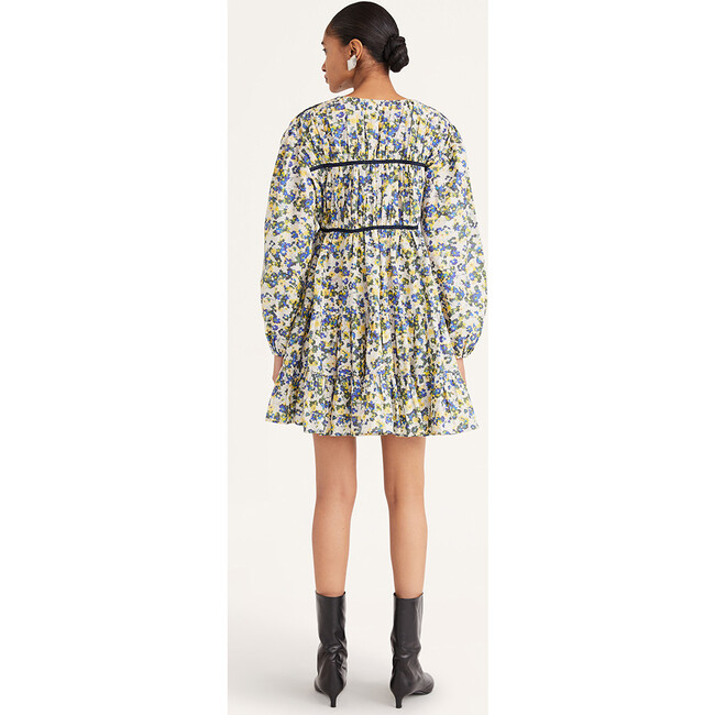 Women's Lasse Print Dress in Blue Floral Print - Dresses - 3