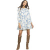 Womens Kalani Dress, Blue Horses - Dresses - 1 - thumbnail