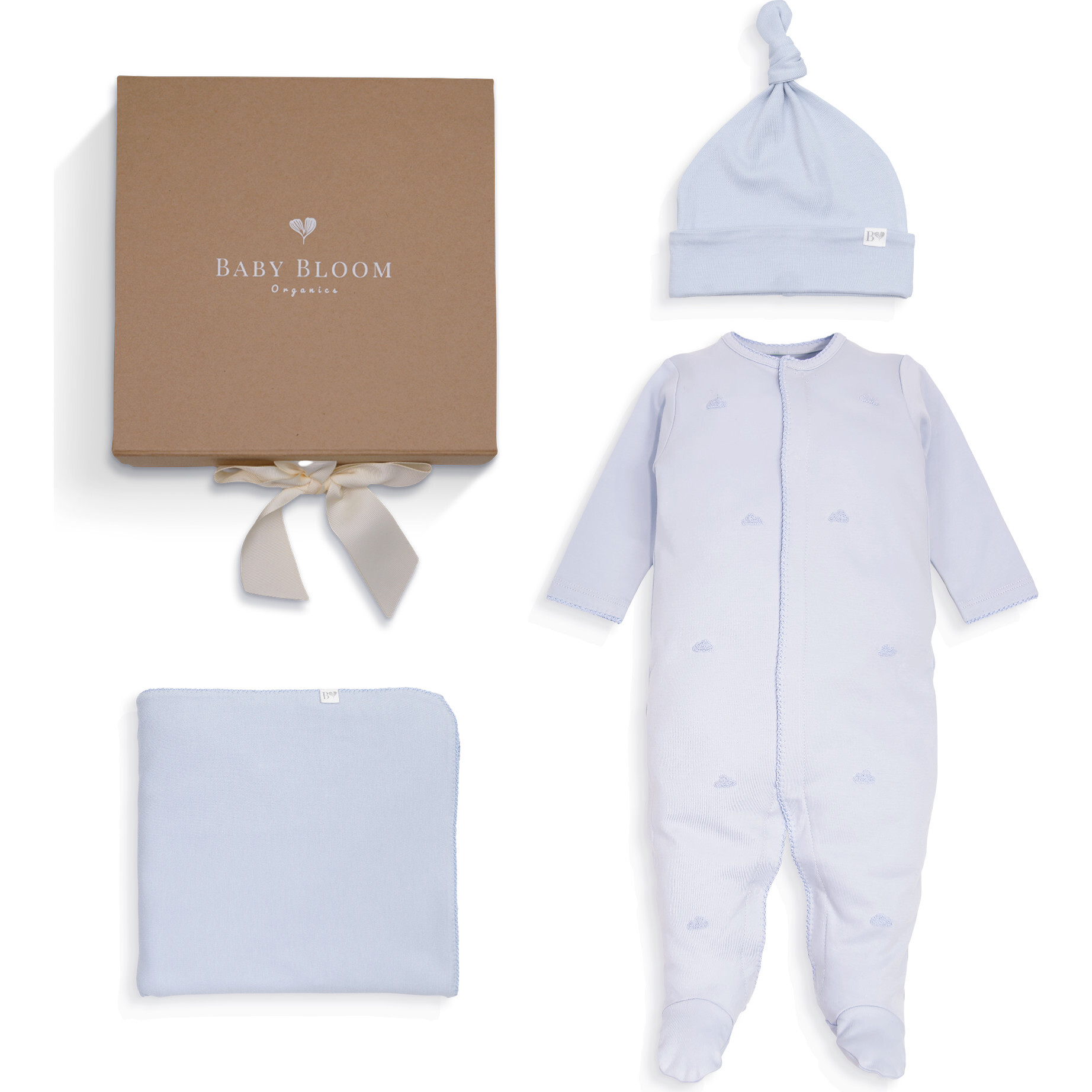 Pima Baby Layette Set, Cloud - Mixed Apparel Set - 1
