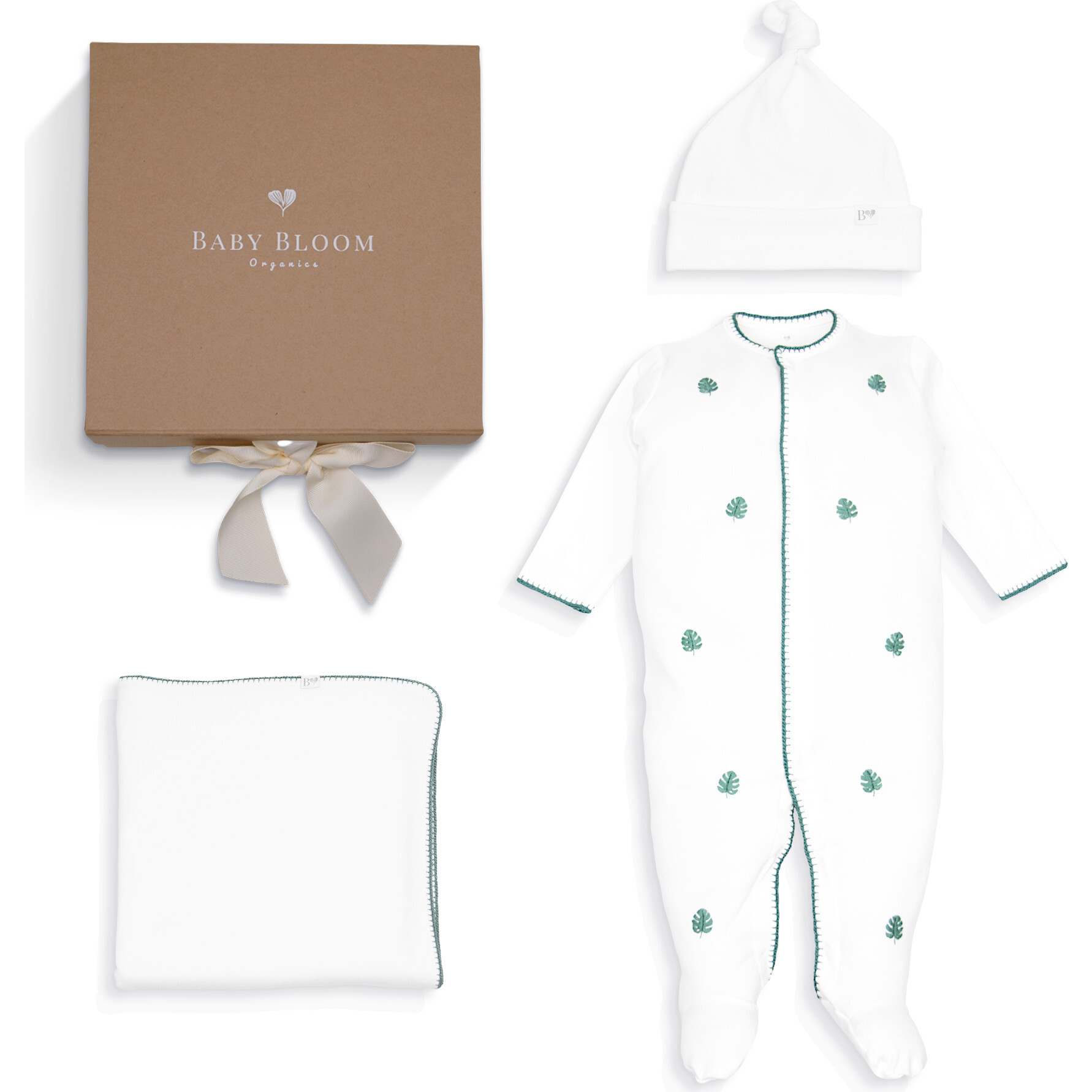 Pima Baby Layette Set, Monstera - Mixed Apparel Set - 1