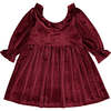 Milly Ruffle Collar Velvet Dress, Maroon - Dresses - 1 - thumbnail