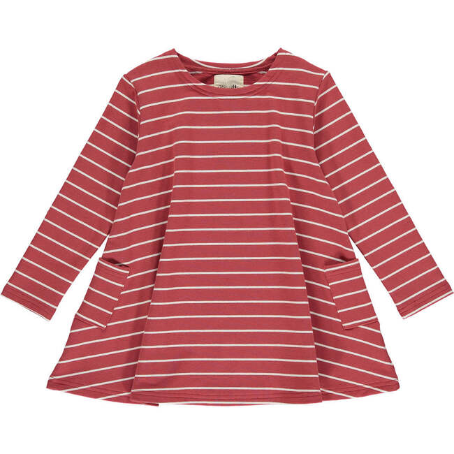 Leena Long Sleeve Dress, Burgundy Stripe