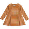 Leena Long Sleeve Dress, Pumpkin Stripe - Dresses - 1 - thumbnail
