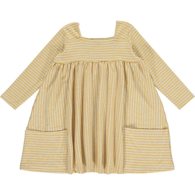 Rylie Striped Long Sleeve Dress, Mustard