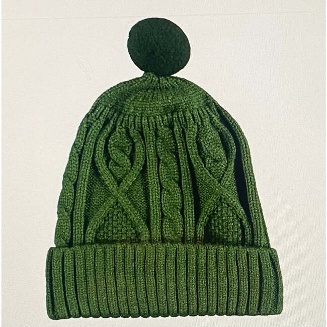 Maddie Knit Pom Pom Beanie Hat, Green