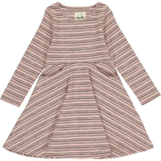 Merilee Retro Striped Dress, Pink & Brown