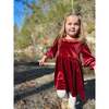 Milly Ruffle Collar Velvet Dress, Maroon - Dresses - 2
