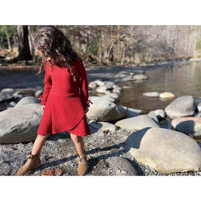 Shiloh Long Sleeve Dress, Burgundy - Dresses - 2