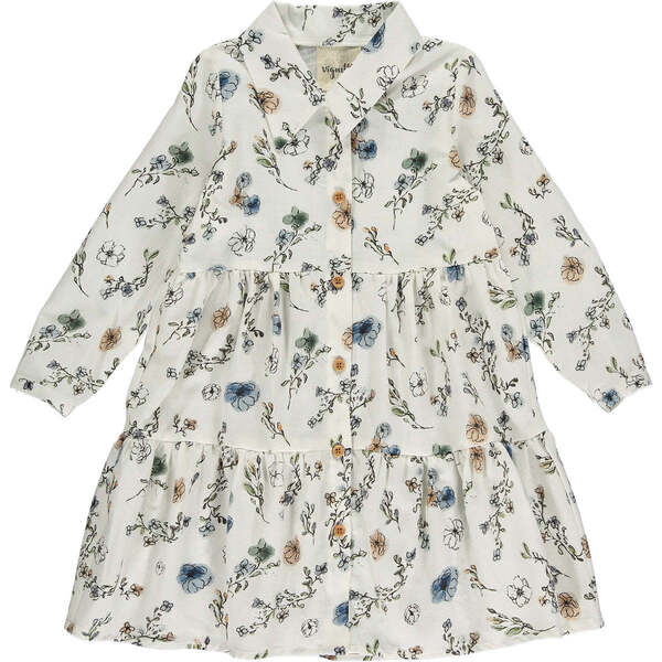 Judy Cool Ditsy Floral Print Dress, Cream - Vignette Dresses | Maisonette