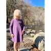 Sonya Long Sleeve Dress, Purple - Dresses - 3