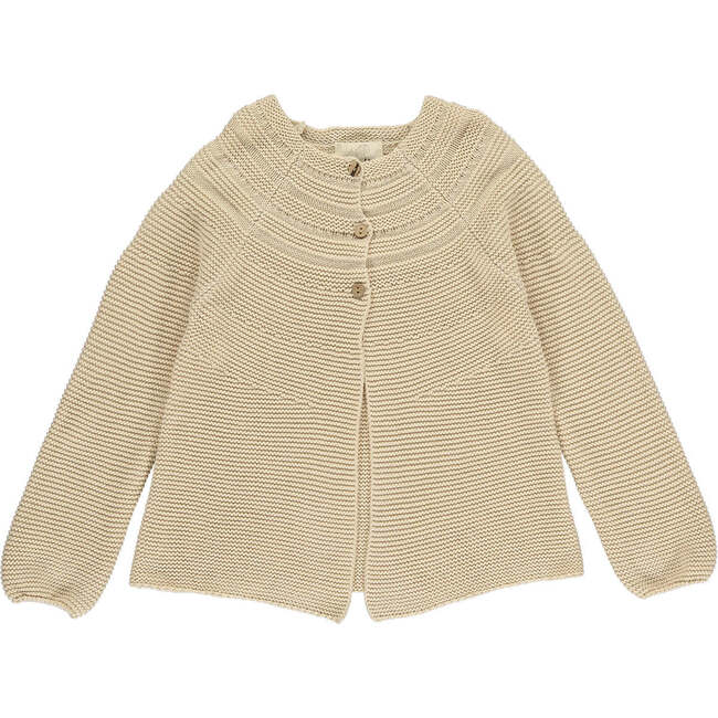 Stevie Knit 3-Buttoned Sweater, Cream
