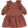 Aretha Floral Print Ruffle Dress, Rust, - Dresses - 1 - thumbnail