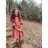 Aretha Floral Print Ruffle Dress, Rust, - Dresses - 2
