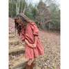Aretha Floral Print Ruffle Dress, Rust, - Dresses - 3