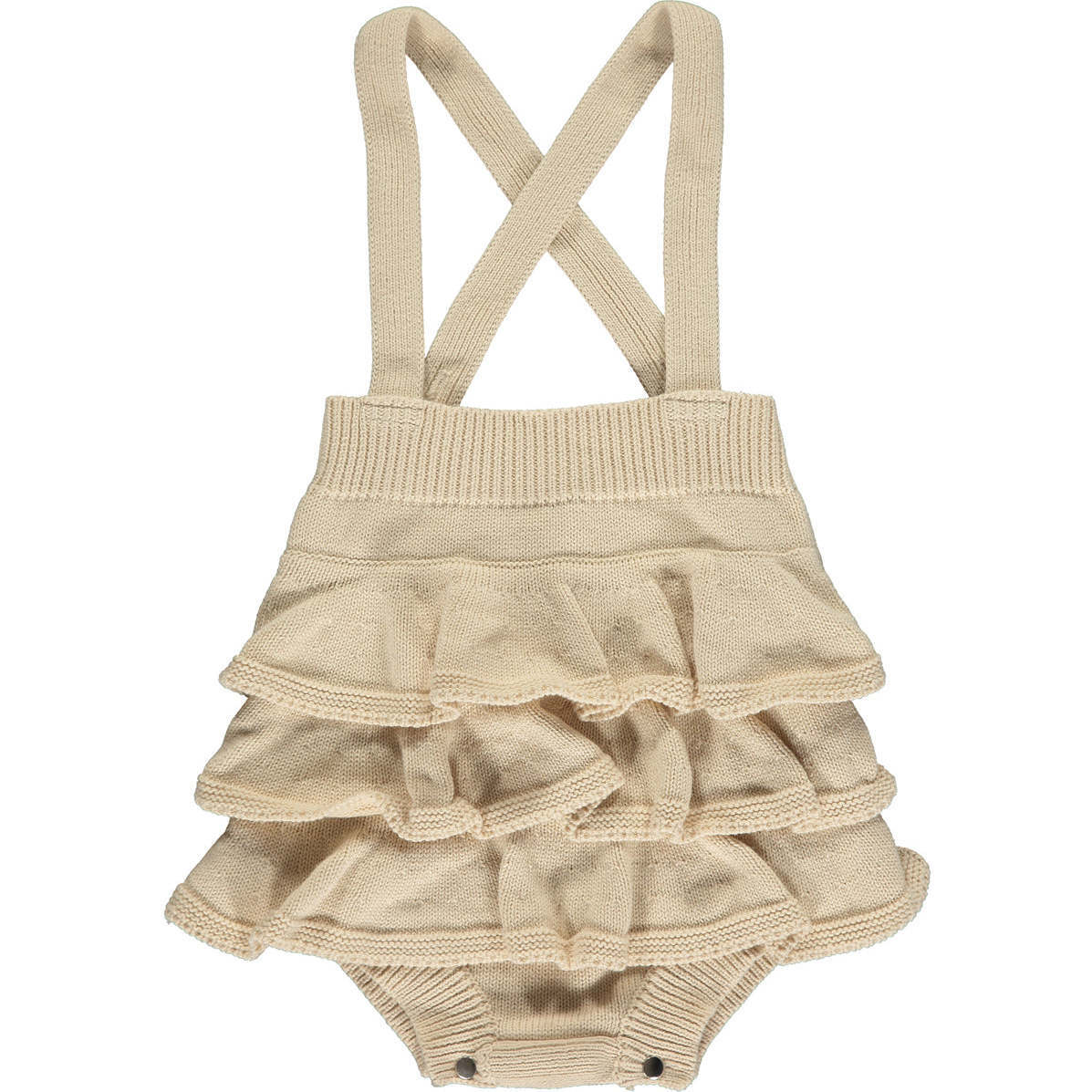 Lexi Knit 3-Tier Ruffle Bloomer, Cream - Bloomers - 1