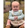 Quinn Long Sleeve Ruffle Shoulder Onesie, Aqua - Onesies - 2